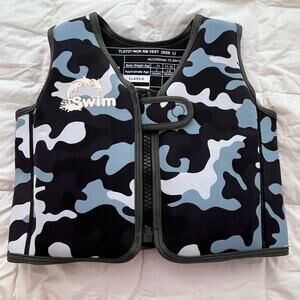 SWIM TLD727-NON RM Black Camo Print Swim Life Vest Sz L 5-6 Yrs 18-30KG Pool